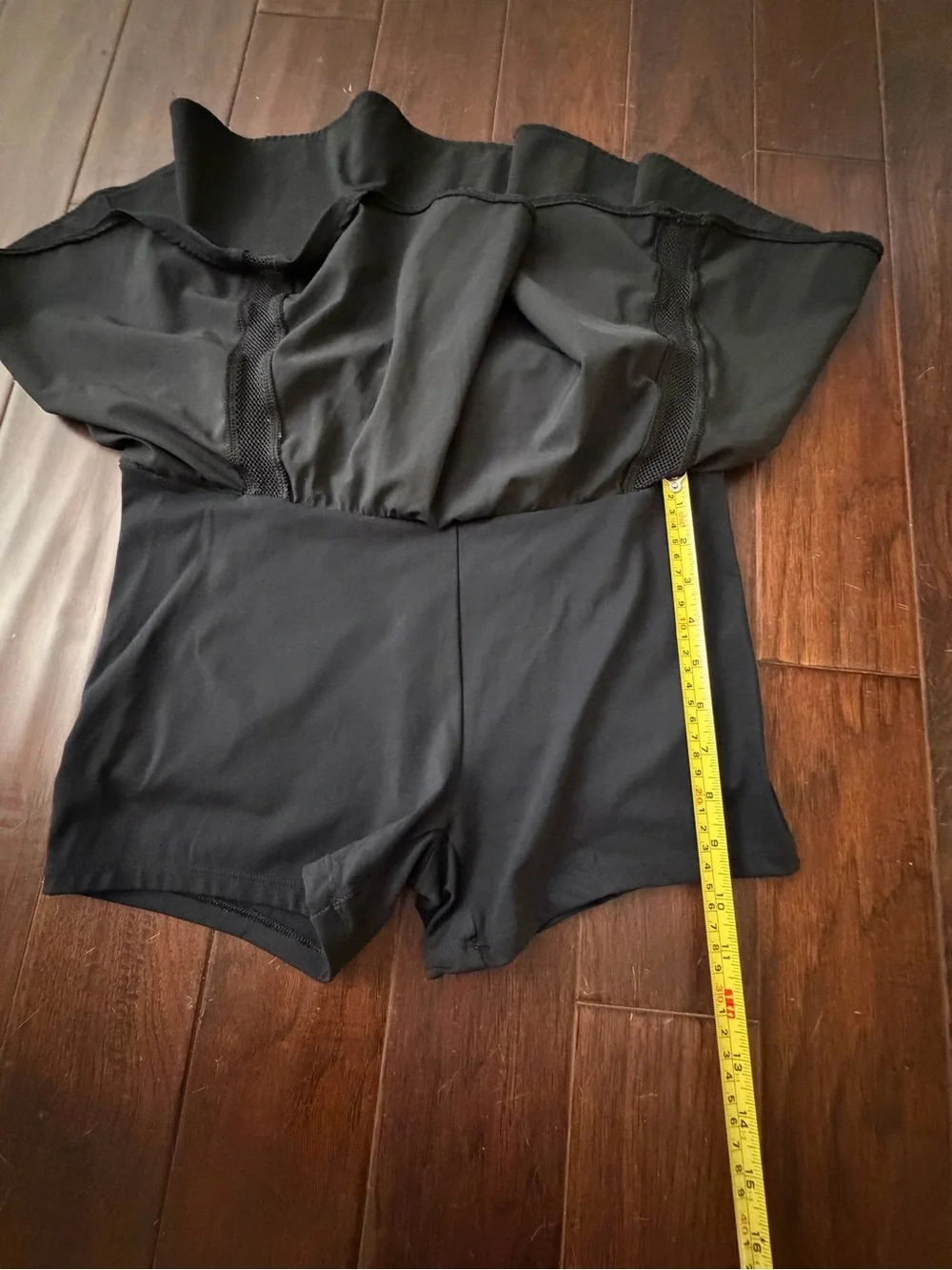 Women’s Black High Waisted Skort Built-in Shorts Mesh Approx S 13.5” Waist(A599)